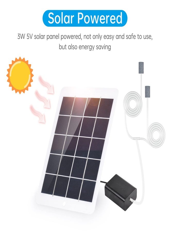 RIZGHWOY Solar Powered Air Pump Kit with Air Bubble Stones, Fish Tank Aquarium Oxygenator, Small Pond Aerator - Image 4